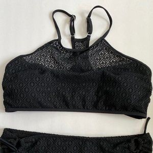 Womens Size XL Black Bikini Adjustable Straps